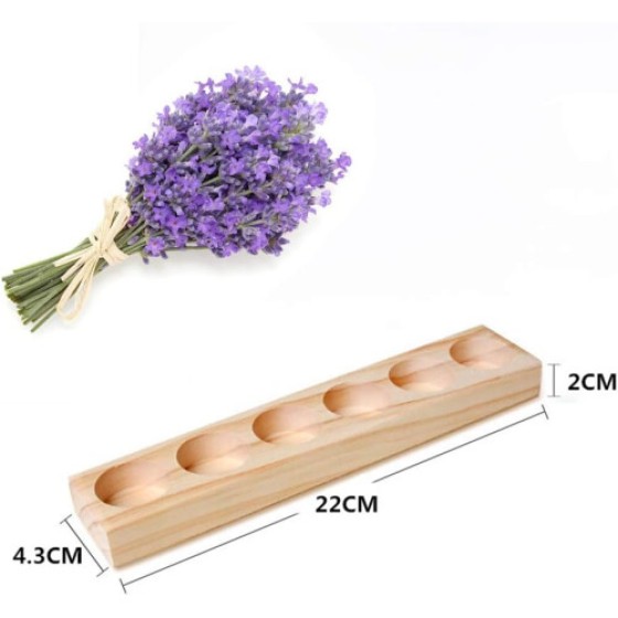 Essential oil display rack, wooden six-hole aromatherapy holder, storage rack for essential oils, nail polish, perfume and lipstick.